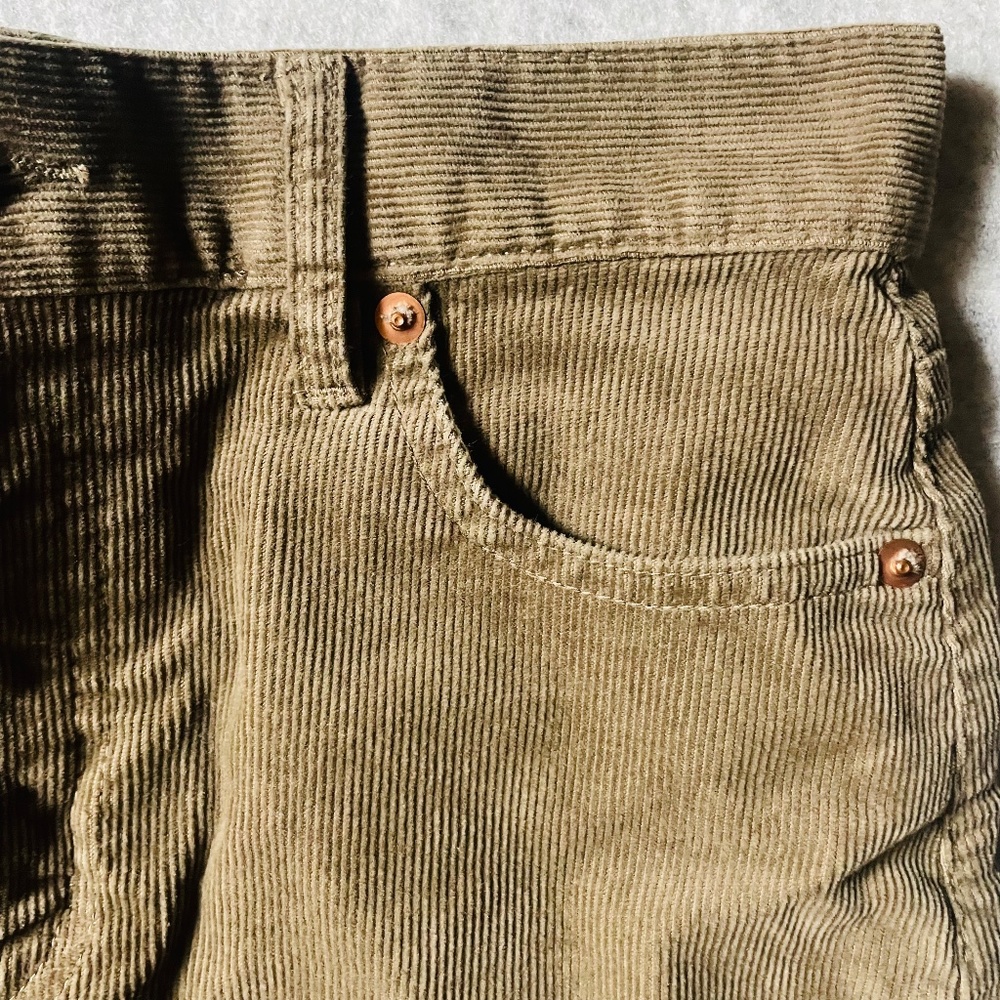 Muji XS Tan Corduroy Midi Pencil Skirt - Picture 5 of 9